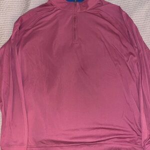 Peter Millar Blue and Pink Quarter-Zip Pullover
